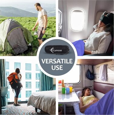 Vumos Sleeping Bag Liner and Camping Sheet - Silk-Like Material for Travel, Featuring a Full-Length Zipper