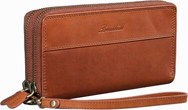 Benthill Large Wallet, Genuine Leather | Wallet with RFID Protection | Zipper Wallet with Many Card Slots including Gift Box, Color: Brown