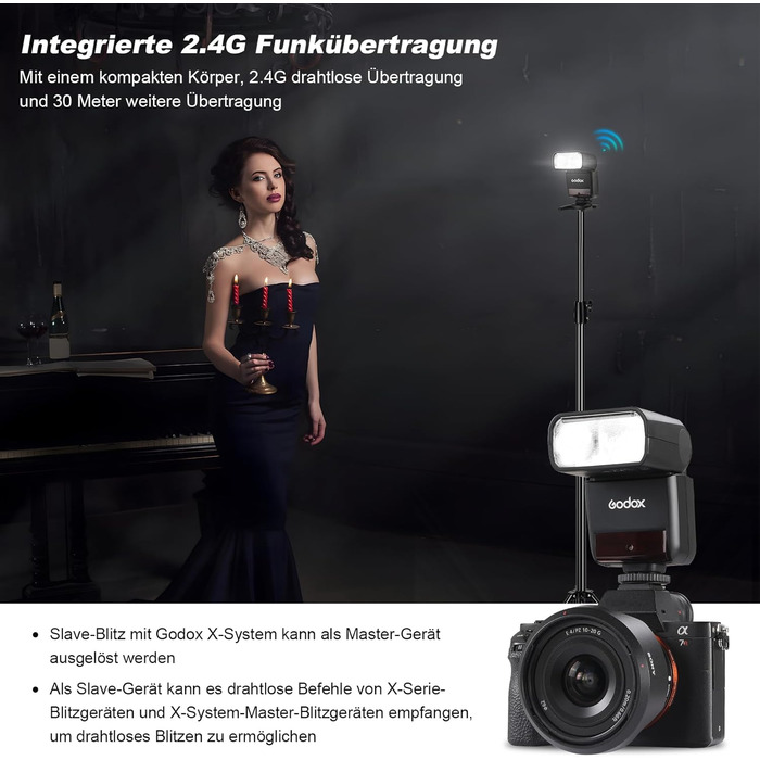 Спалахувач Godox TT350S для Nikon з радіосинхронізацією 2.4G X System, 1/8000s HSS, Li-Ion акумулятор 2500mAh