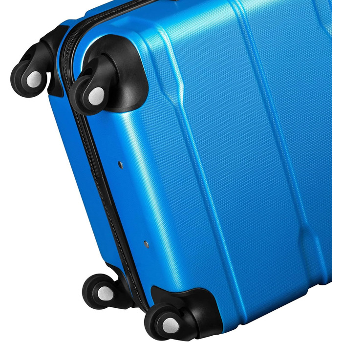 Набір валіз Zelsius 4 шт. з ABS, з кодовим замком, 4 колеса, внутрішній роздільник | Набір валіз з твердим корпусом, великі валізи, набір багажу, ручна валіза (Блакитний, 3 шт.)