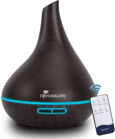 Аромадифузор Diffuserlove 500 мл, ультразвуковий з LED-підсвіткою, зволожувач повітря з пультом, авто-вимкненням, для дому та офісу