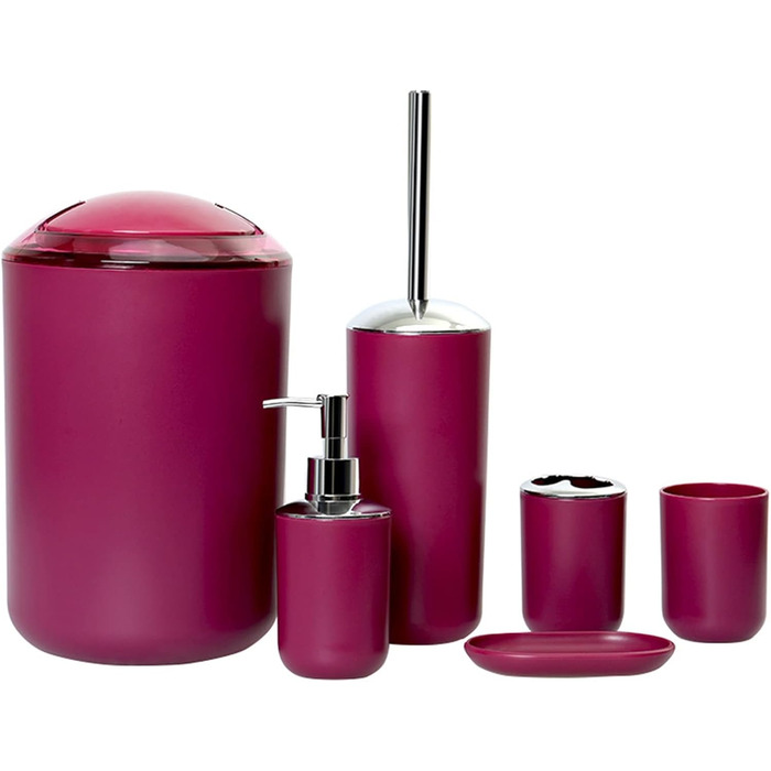 Набір аксесуарів для ванної кімнати Icegrey: 6 предметів, люкс-дизайн, фіолетовий
