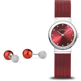 Годинник Bering жіночий кварцовий на зап'ястя | 26 мм корпус та циферблат з нержавіючої сталі | Браслет Міланська сітка | Сапфірове скло | 5 ATM | 10126 (10126-303-GWP)