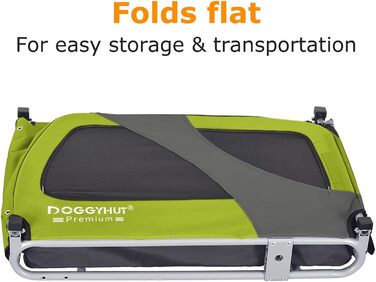DOGGYHUT® Преміум XL Причіп для собак до 45 кг - велосипедний причіп для собак, великих собак (зелений) 80103