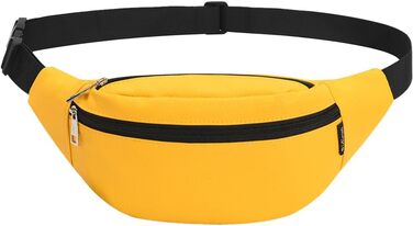 Сумка на пояс для чоловіків та жінок з PU шкіри, поясна сумка, спортивна сумка-шоппер, сумка на стегно для подорожей, піших прогулянок, тренувань з собакою та активного відпочинку на природі (Жовта)