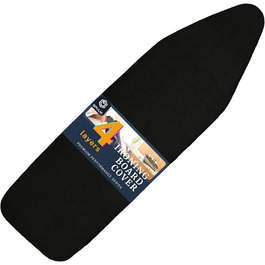 SAVUK Гірчичний чохол та подушка для прасувальної дошки з силіконовим покриттям, 4 шари, 38.1 x 137.2 см, надзвичайно міцна подушка, з терморефлексним покриттям, еластичний край (чорний, 38.1 x 137.2 см)