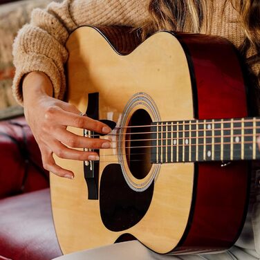 3rd Avenue 4/4 Вестерн-гітара (набір) зі сталевими струнами, для початківців – 6 місяців БЕЗКОШТОВНИХ уроків, чохол, медіатор та запасні струни – натуральний колір