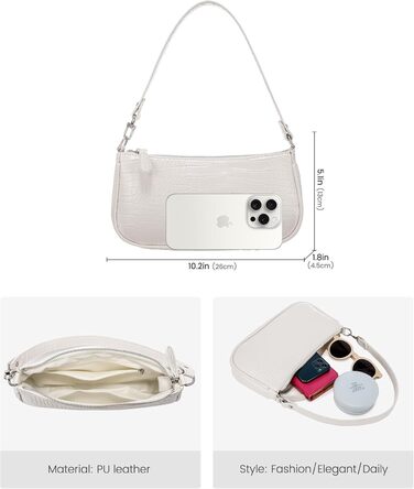 Сумка жіноча LOVEVOOK крокодиловий візерунок біла: сумка-клатч, сумка на плече, міні-сумка месенджер для побачень, вечірок, покупок