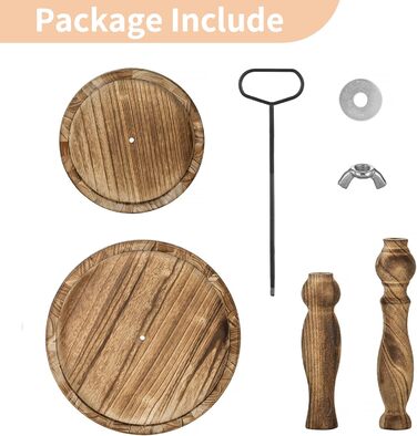 Двоярусна підставка для тортів NUPTIO з дерева, дерев'яна підставка для чаювання, рустикальна підставка для тортів у стилі ферми, солодкий стійкий стійка з металевою ручкою для весілля, дня народження, Різдва, Хелловіна, вечірки, світло-коричнева