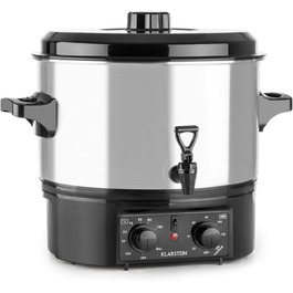 Klarstein Biggie Small - Canning Machine, Canning Pot, Preserving Pot, Mulled Wine Machine, electric, 16L capacity, 2000 watts, adjustable temperature, timer up to 120 minutes, silver