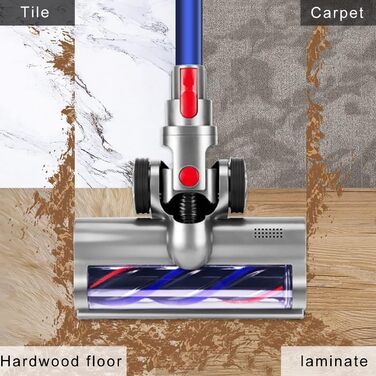 Насадка для пилососа Dyson V7, V8, V10, V11, V15 з прямим приводом та 4 світлодіодами, для твердих поверхонь та килимових покриттів