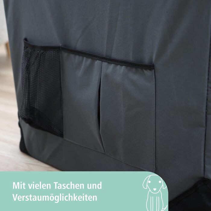 Переносна переноска для тварин Kerbl Journey, 81x58x58 см, сірий/бежевий колір