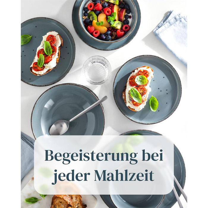 Набір чашок для кави Steingut 6 шт. Rustic, кераміка, блакитний, для дому, високоякісні, набір чашок, сумісний з посудомийною машиною та мікрохвильовою піччю