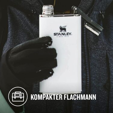 Термос Stanley Classic Wide Mouth 236ml з кришкою Never-Lose, нержавіюча сталь, зелений Hammertone (Polar White), BPA Free