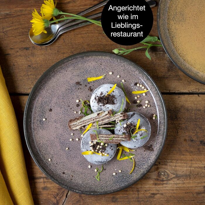 Набір посуду Moritz & Moritz VIDA на 12 осіб (36 предметів) - сучасний порцеляновий сервіз, стійкий до подряпин, підходить для мікрохвильової печі та посудомийної машини, обідній сервіз, сервіз для столу, комбінований сервіз на 12 осіб (вінтаж, десертні тарілки (6 шт))