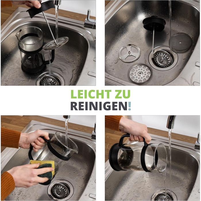 Френч-прес Oliver's Kitchen® - 1 літр, чорний: для автентичного кавового смаку