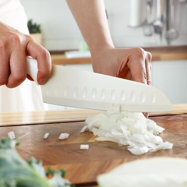 Набір ножів Hecef 14 предметів з бруском, кремового кольору, з антипригарним покриттям. Самозаточувальний ніжний блок, ергономічні ручки, компактний набір ножів для будь-якої кухні, безпечний для миття в посудомийній машині.