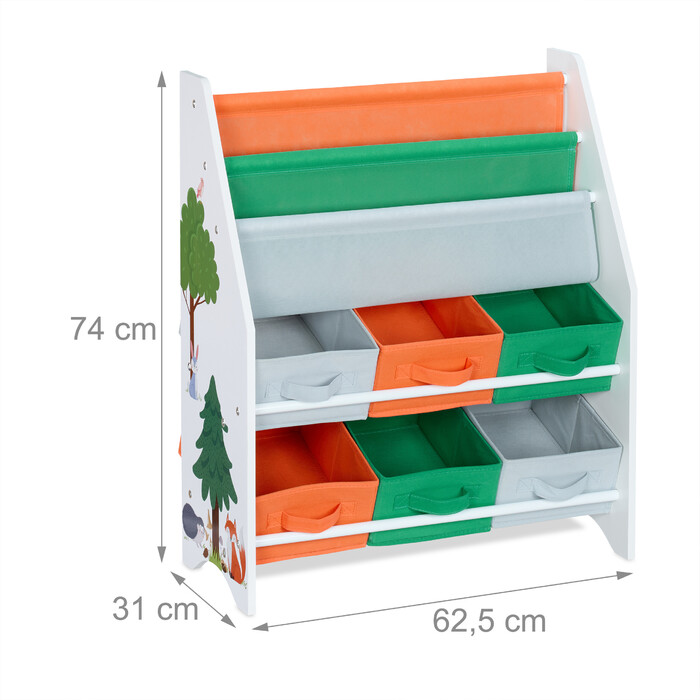 Relaxdays Kids' Shelving Unit with Storage Boxes