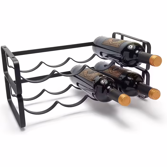 simplywire – Modular Wine Rack – Stackable Bottle Holder – Black