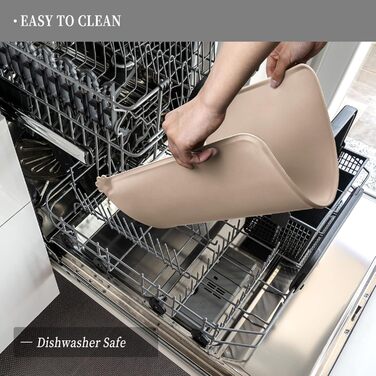 Силіконовий килимок для тварин - водонепроникний килимок для мисок собак та котів з піднятими бортиками - килимок під миски для собак та котів - виберіть розмір (TaupeName, 53 x 37 см (1 шт))