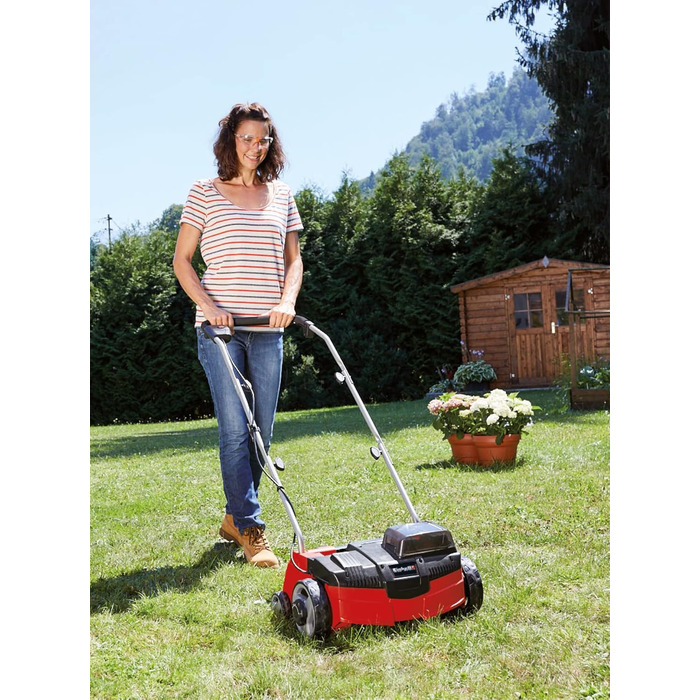 Einhell Battery-Powered Scarifier-Aerator GC-SC 36/31 Li-Solo Power X-Change (Lithium-Ion, 36 V, 31 cm working width, 3-in-1 combo, ball-bearing roller with 8 blades, without battery and charger)