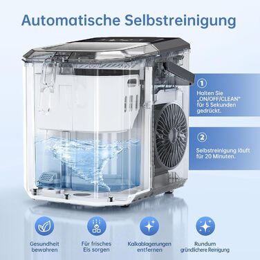 Машина для приготування льоду WIE 1.3 л з лопаткою, 9 кубиків за 6 хвилин, тиха, самоочисна, для кухні, офісу, бару, вечірки (срібна)