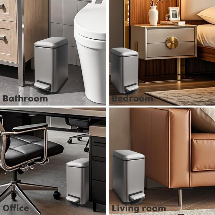 Трюмний смітник для кухні: вузький, з педаллю, з відром, нержавіюча сталь, 5л, зелений