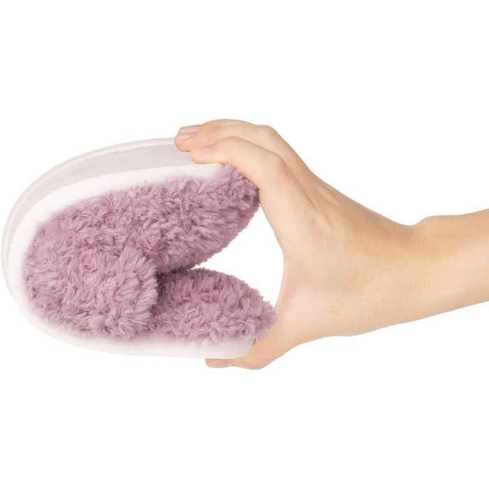 Домашні тапочки Dokela для жінок з меморі-піною, м'які, з штучним хутром, відкриті, легкі, з антиковзаючою підошвою, для дому, теплі, зручні, сліпони, 37/38 EU, фіолетові