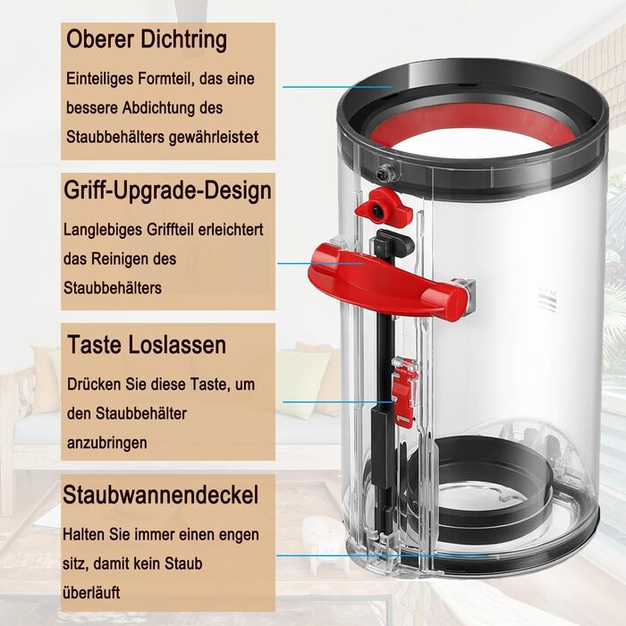 Електрична насадка для миття підлоги Dyson V15, V11, V10, V8, V7 - з баком та 6 змінних серветок