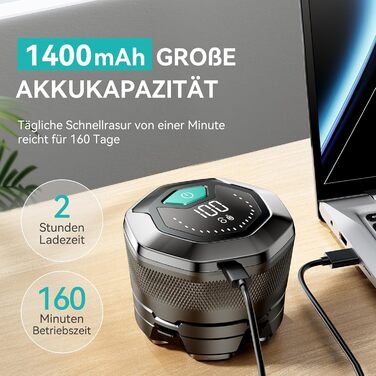 Електричний голєвачка для гоління голови чоловіча, вологостійка, USB-C, акумулятор 160 хвилин, легка очистка
