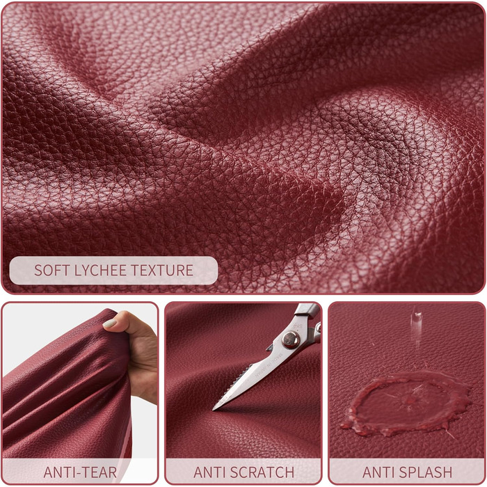 Сумка жіноча KALIDI шопер велика зі шкірозамінника (PU) з блискавкою, червона - для роботи, покупок, навчання