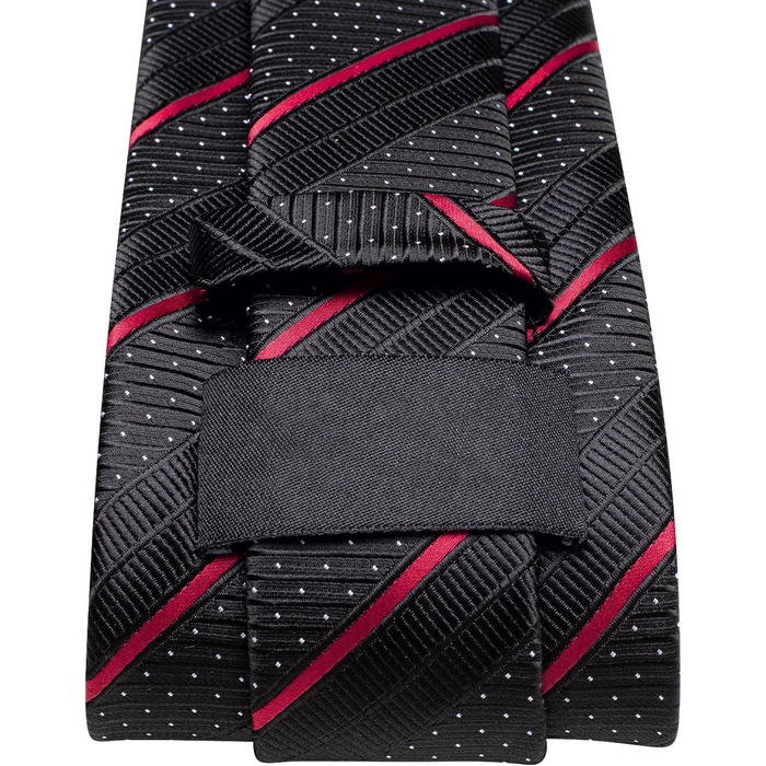 Чоловіча краватка Dubulle з квітковим візерунком Paisley, шовкова краватка, смугаста, комплект краватки та нагрудного хустинки для весілля, ділового стилю (чорно-червона смугаста)