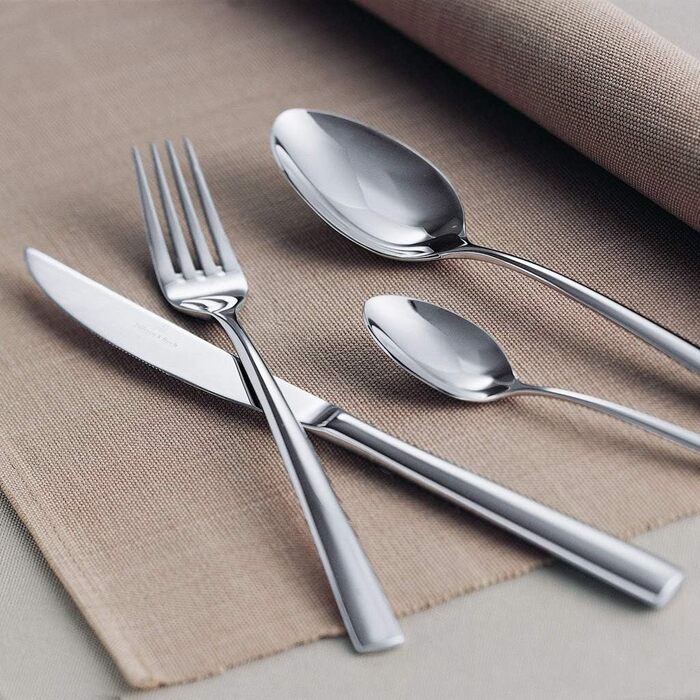 Villeroy & Boch – Piemont Cutlery Set, 30 Pieces, 6 Place Settings, Dishwasher Safe, Stainless Steel, Cutlery Set, Flatware, High-Quality Cutlery, Dinner Cutlery Set, Knives, Forks, Spoons, Stainless Steel