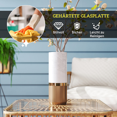 Столик Outsunny з ротангу Polyrattan, 65 x 65 x 43 см, стійкий до погодних умов, квадратний столик для тераси, журнальний столик для балкону, садові меблі для саду, тераси, балкону, з натуральним деревом | Aosom
