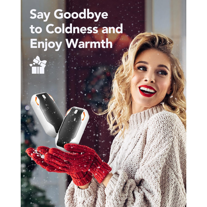 Електричні грілки для рук PHEJIE, 2 шт. - 3 режими нагріву, портативні, для активного відпочинку, кемпінгу, гольфу, подарунок для жінок та чоловіків (чорний/білий)