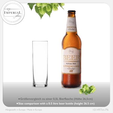 Набір склянок Kölsch Imperial 6 шт по 200 мл для пива Кельш, скляні, для мийки в посудомийній машині