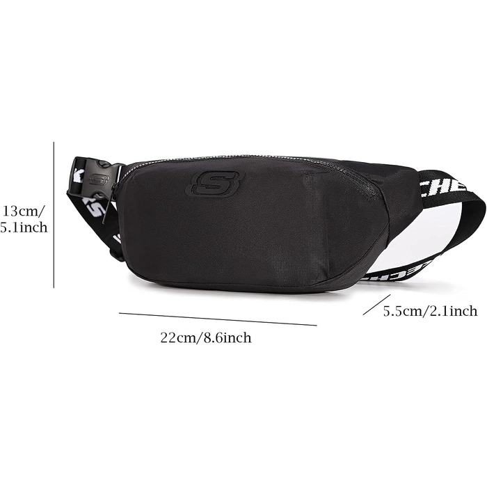 Сумка на пояс Skechers Nevada S1111-06, чорна, універсальний розмір (жіноча/чоловіча)