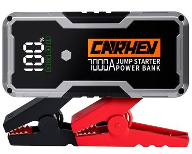 CARHEV 7000A Пусковий пристрій (Powerbank) для автомобіля 12V, для бензину/дизеля, з QC 3.0 USB, LED