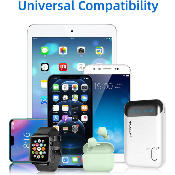 Портативний зарядний пристрій Power Bank 10000mAh з двома USB виходами та USB-C входом. Сумісний з Huawei, iPhone, iPad, Samsung, Android. Компактний, мініатюрний.