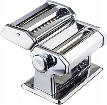 Maestro MR-1679R Pasta Machine, Manual Fresh Pasta Maker, Noodle Cutter, Stainless Steel, 8 Thickness Settings, Ravioli Attachment, Easy to Use for Home, Lasagna, Spaghetti, Noodles