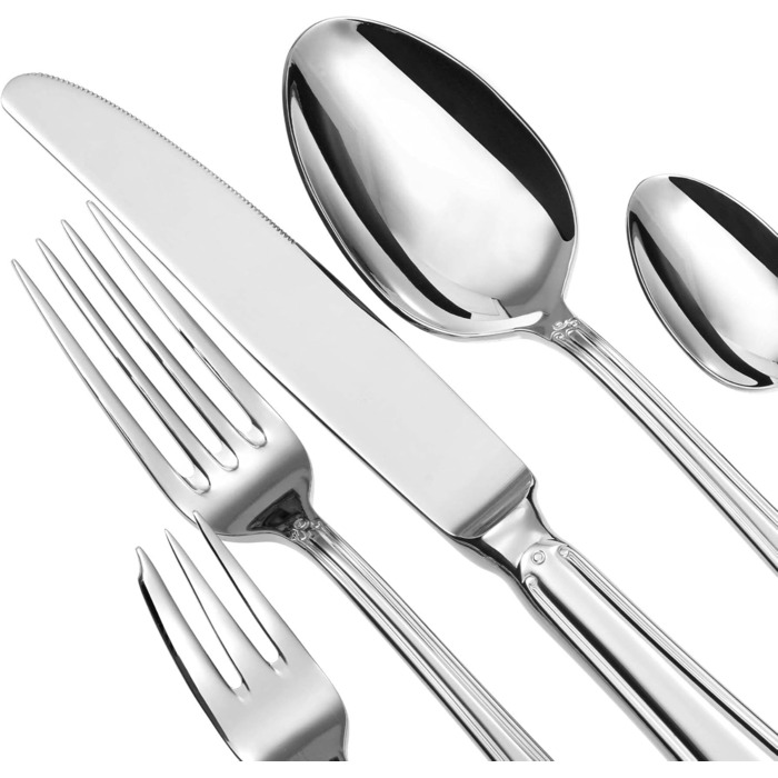 GRÄWE Bayreuth Cutlery Set, 10-piece, 2-person, silver-colored, stainless steel, polished