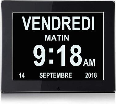 SENXINGYAN 8-Inch Digital Clock, Alarm Clock, Calendar for Seniors & Dementia Patients (e.g., Alzheimer's) with Reminder Function