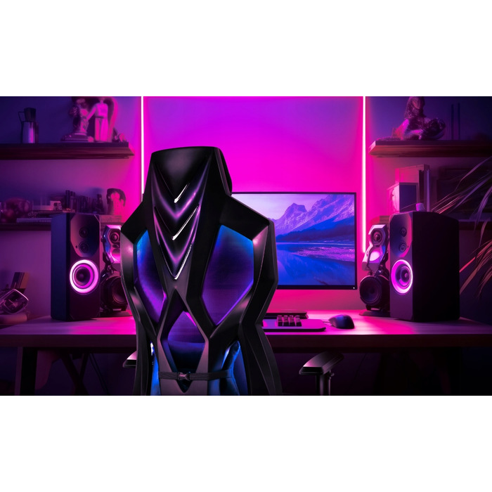 Ігрове крісло Huzaro Combat 6.2 RGB, тканина, чорне