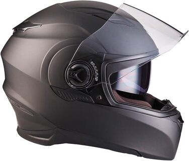 Мотошолом ARMOR HELMETS AF-77 матовий чорний, інтеграл, повнолицевий, для мотоцикла, скутера, спортбайка, ECE 22.05, сонцезахисний візор, швидкознімний замок, розмір L (59-60 см)