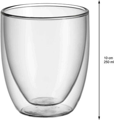 WMF Double-Walled Cappuccino Glasses Set, 2-Piece, Double-Walled Glasses 250ml, Floating Effect, Thermal Glasses, Heat-Resistant Tea Glass, Coffee Glass