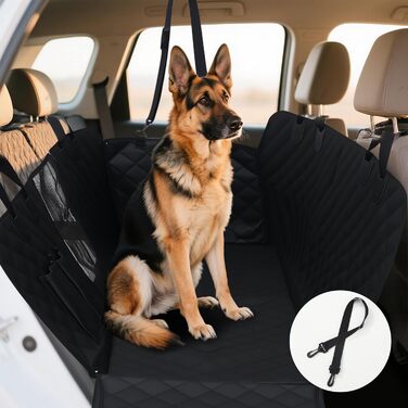 Захист для заднього сидіння автомобіля для собак, водовідштовхувальний, неслизький, з боковинами та віконцем, 137 x 147 см