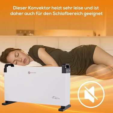 Електричний конвекторний обігрівач Tronitechnik® KH-101 2kW з 3 режимами нагріву, таймером та термостатом, мобільний, енергозберігаючий