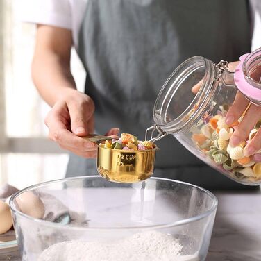 18-Piece Measuring Cup and Spoon Set for Baking, Stainless Steel Coffee Spoon Set, Measuring Cup and Spoon with Scale, for Measuring Flour, Liquids, Granules, and Spices