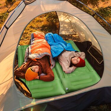 Кімомат Ciskotu Саморозгортальний килимок для кемпінгу, 12 см, з насосом, ультралегкий, компактний, зелений