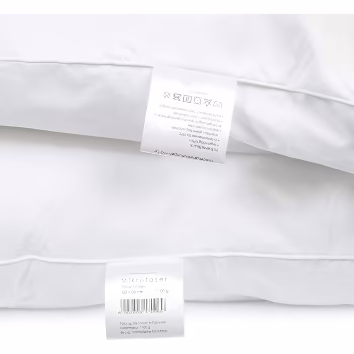Подушки для алергіків H&F Heimtextilien 80x80 см, 4 шт, Oeko-TEX, мікрофібра, поліестер, преміум якість